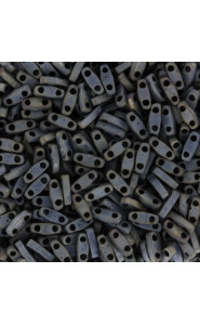 Miyuki quarter tila 5x1.2mm beads - Matted metallic silver grey QTL-2002